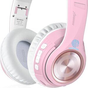 Riwbox TX8 Bluetooth Headphones, Over Ear Headphones - Pink - NIB